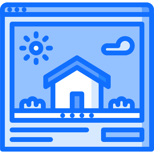 Real estate Coloring Blue icon