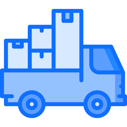 Moving truck Coloring Blue icon