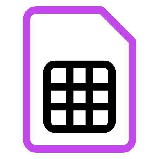 tarjeta sim Generic color outline icono