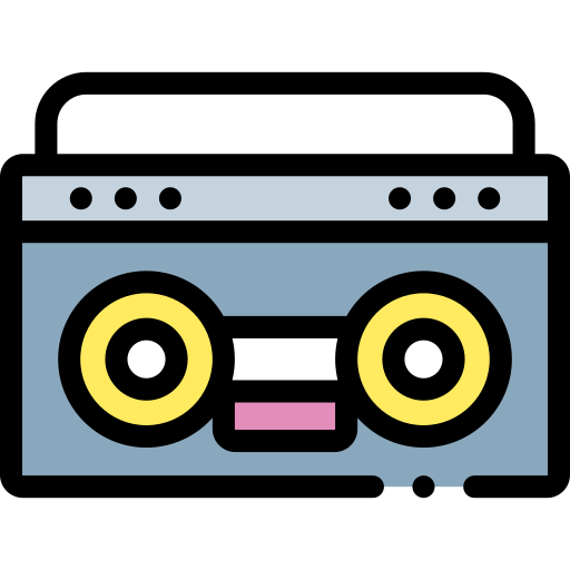 Radio cassette Detailed Rounded Lineal color icon