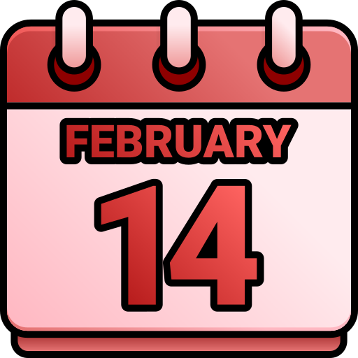 February 14 Generic gradient lineal-color icon