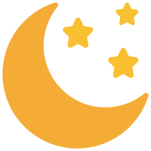 Crescent moon Juicy Fish Flat icon