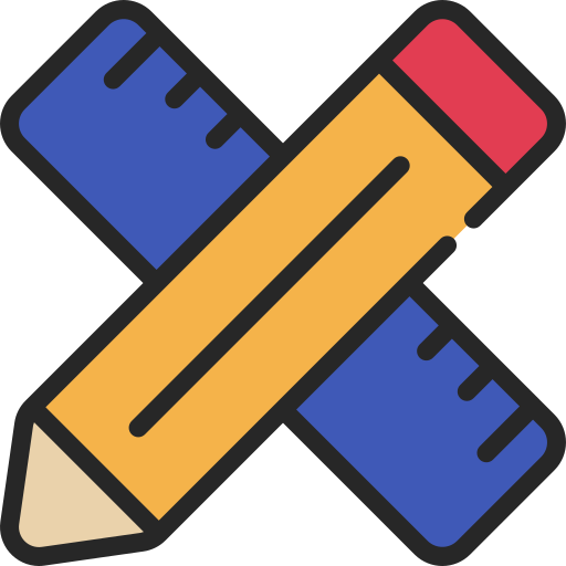 Pencil and ruler Juicy Fish Soft-fill icon