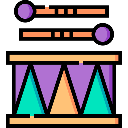 Drum Detailed Straight Lineal color icon