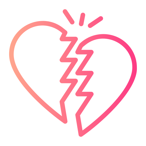 gebroken hart Generic gradient outline icoon