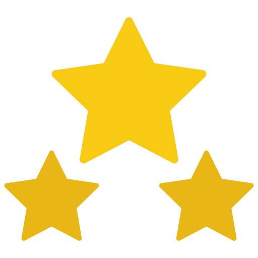 3 stars Juicy Fish Flat icon