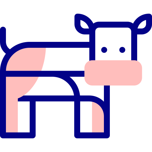 Cow Detailed Mixed Lineal color icon