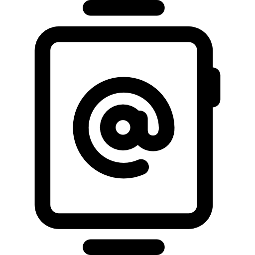 correo electrónico en el reloj Basic Straight Lineal icono