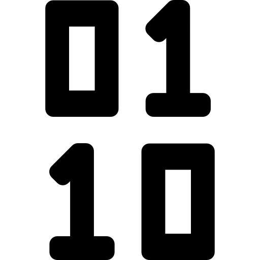 código binario  icono