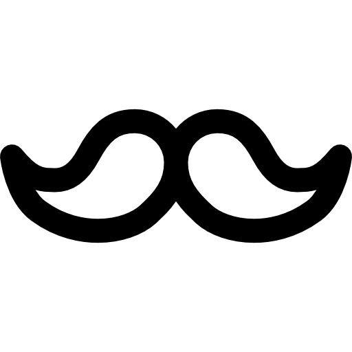 moustache Curved Lineal Icône