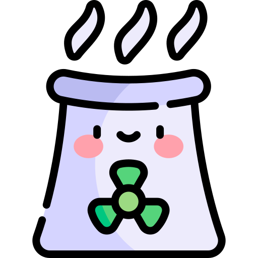 원자력 발전소 Kawaii Lineal color icon