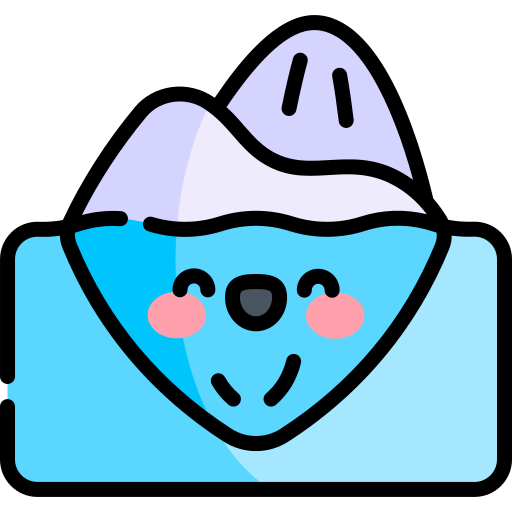 Iceberg  Kawaii Lineal color icon