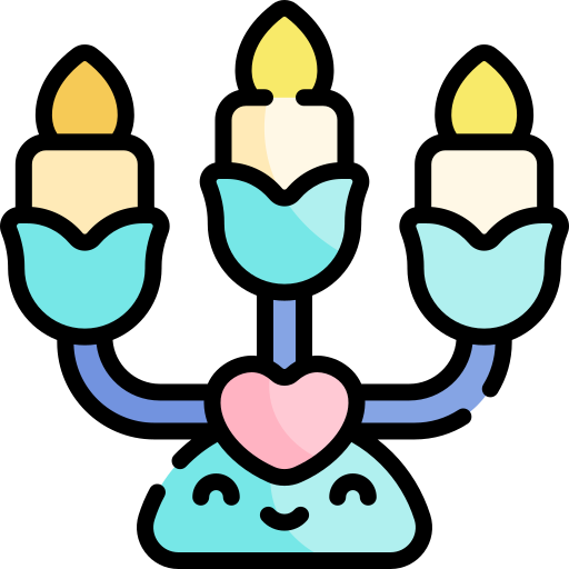 candelabro Kawaii Lineal color icono