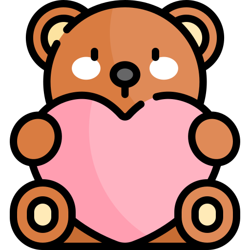 плюшевый медведь Kawaii Lineal color иконка