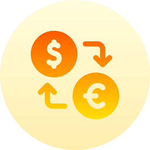 cambio de divisas Basic Gradient Circular icono