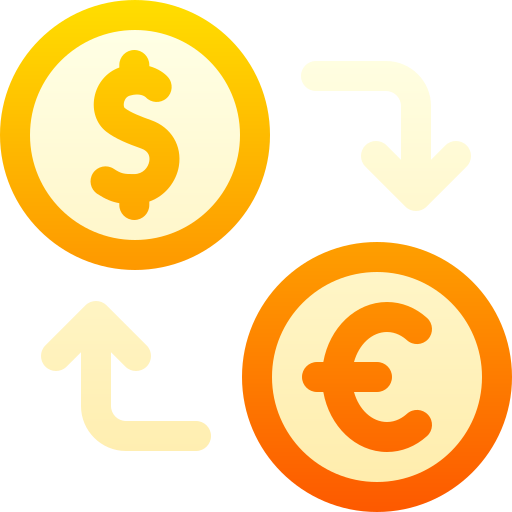 cambio de divisas Basic Gradient Gradient icono