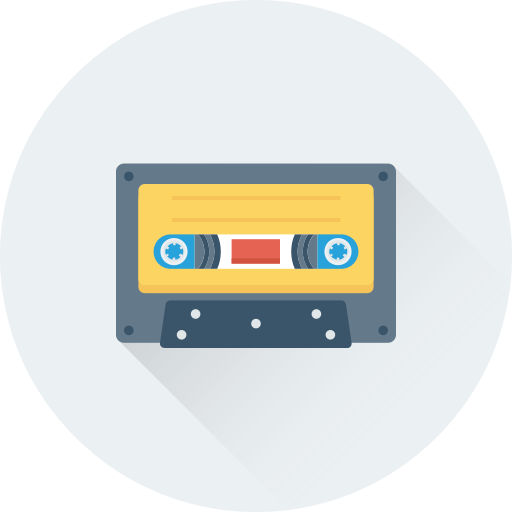 cinta de audio Generic color fill icono