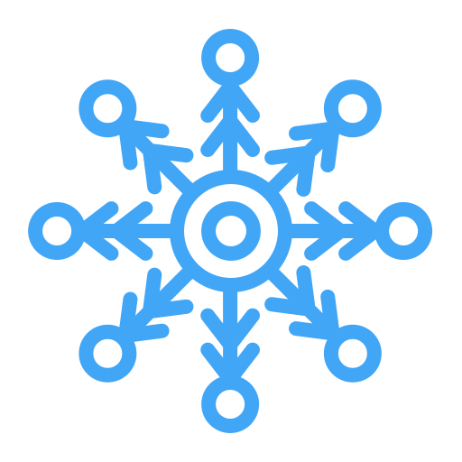 sneeuwvlokken Generic color outline icoon