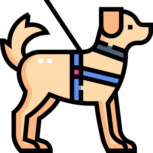 Guide Dog Detailed Straight Lineal color icon