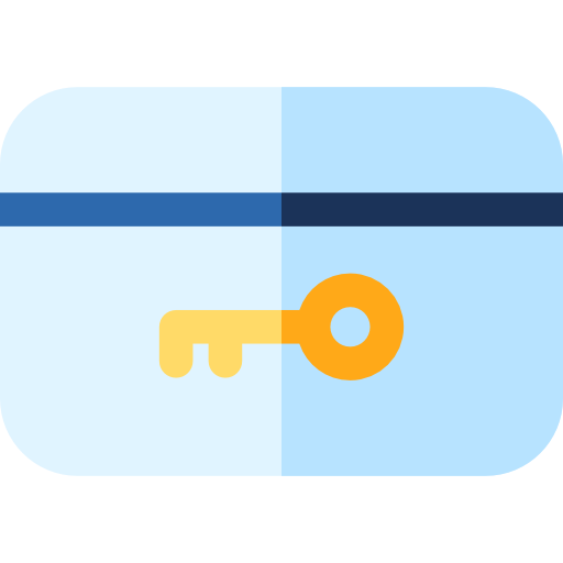 Key card Basic Rounded Flat icon