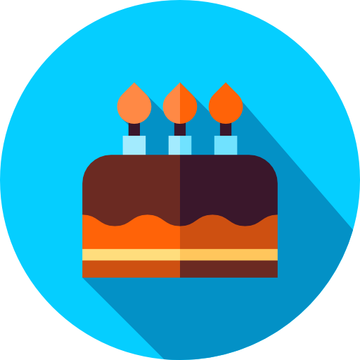 Birthday cake Flat Circular Flat icon