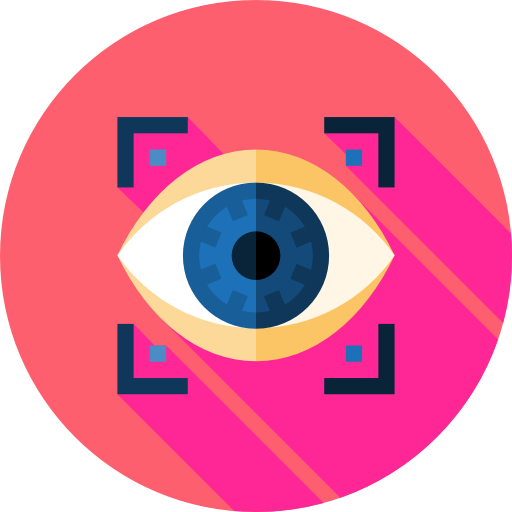 Eye scan Flat Circular Flat icon