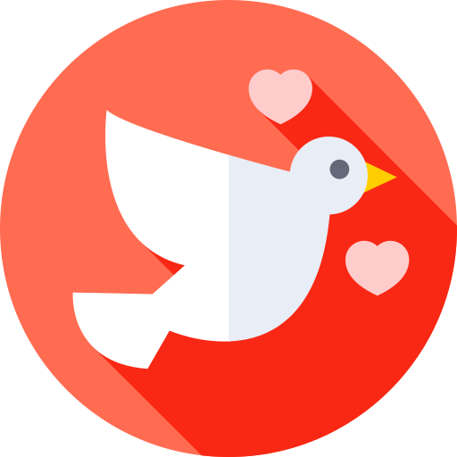 pájaro del amor Flat Circular Flat icono