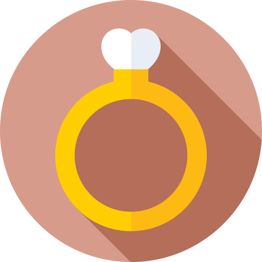 anel de noivado Flat Circular Flat Ícone
