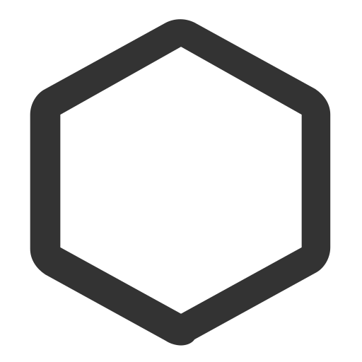 zeshoek Generic black outline icoon