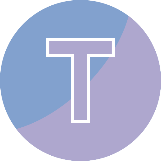 Letter T  Generic color fill icon