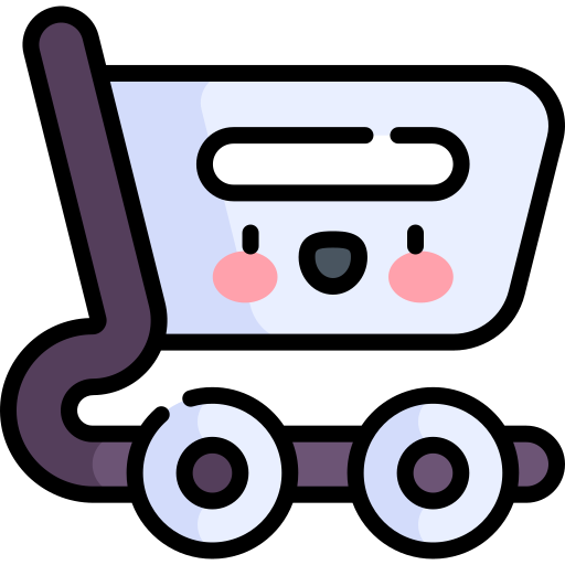 carrito de compras Kawaii Lineal color icono