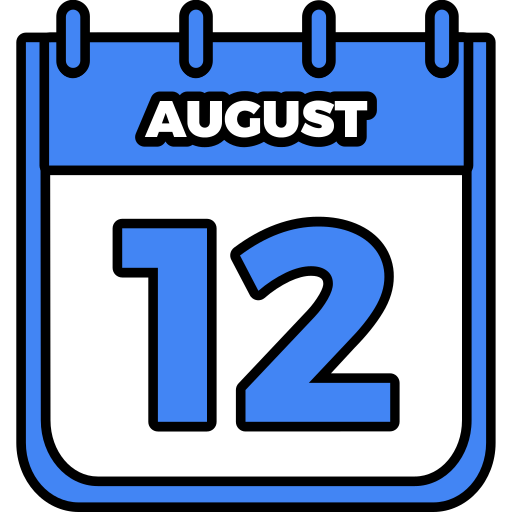 August 12 Generic color lineal-color icon