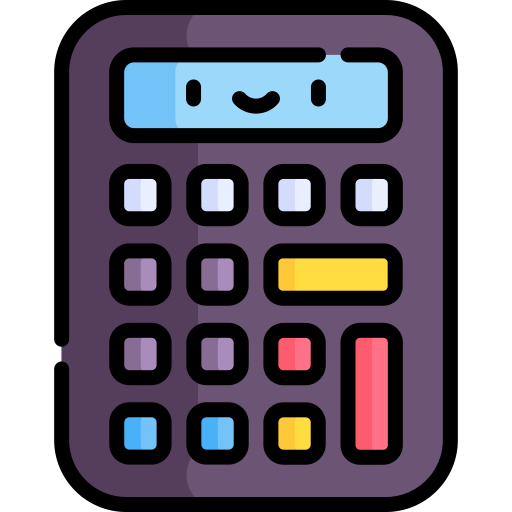 rekenmachine Kawaii Lineal color icoon