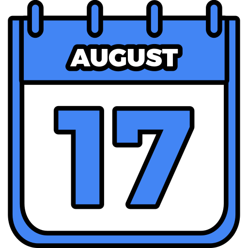 August 17 Generic color lineal-color icon