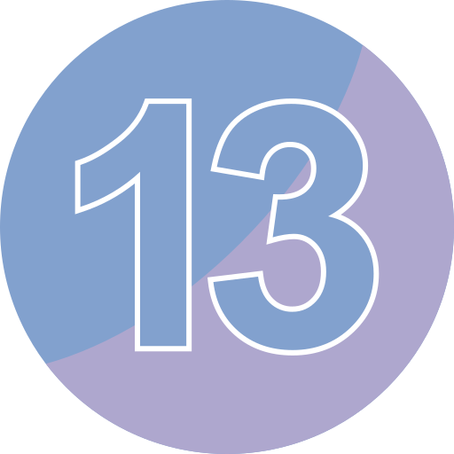 Thirteen Generic color fill icon