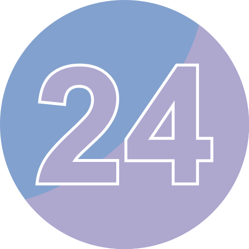 dwadzieścia cztery Generic color fill ikona