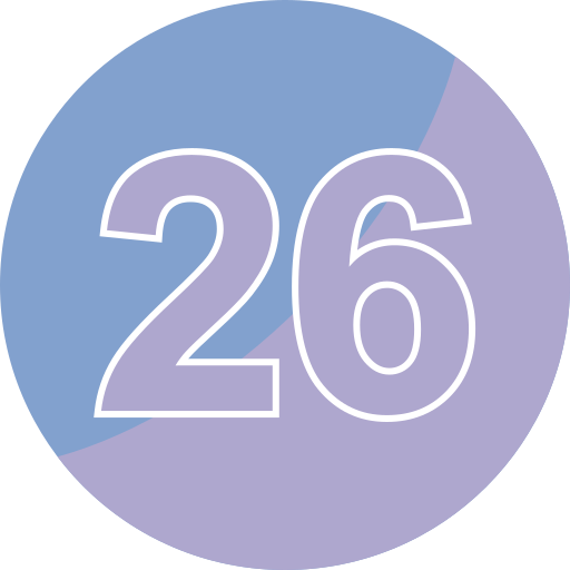 dwadzieścia sześć Generic color fill ikona
