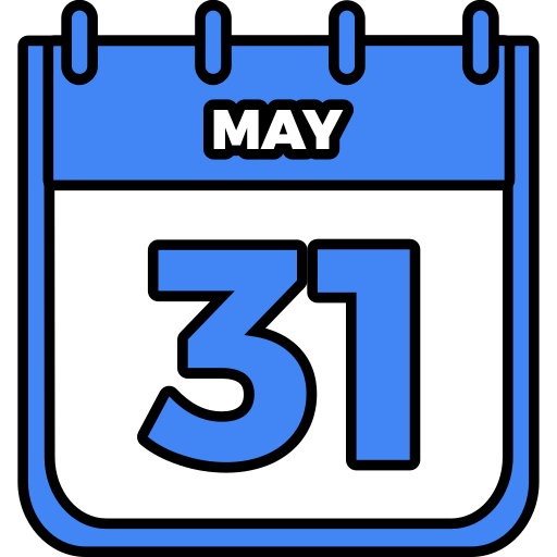 31 de mayo Generic color lineal-color icono