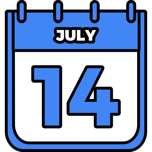 July 14 Generic color lineal-color icon