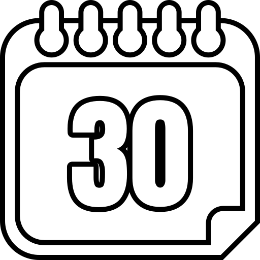 número 30 Generic black outline icono