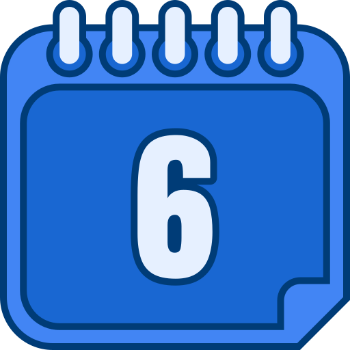 Number 6 Generic color lineal-color icon
