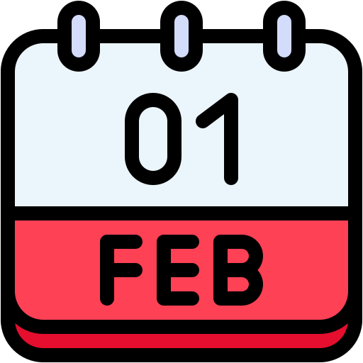 01 de febrero Generic color lineal-color icono