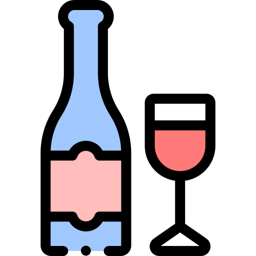 Wine Detailed Rounded Lineal color icon