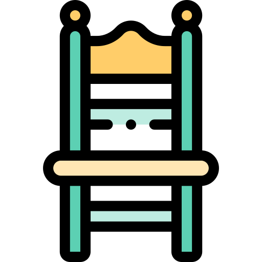 Chair Detailed Rounded Lineal color icon