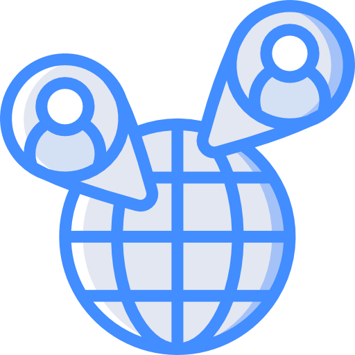 Earth grid Basic Miscellany Blue icon