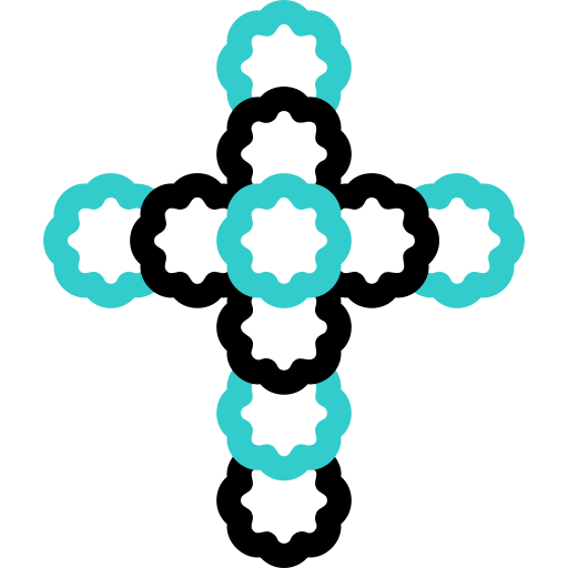 꽃무늬 십자가 Basic Accent Outline icon