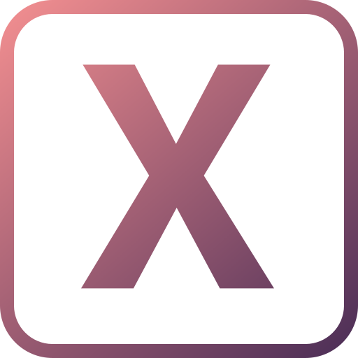 lettera x Generic gradient outline icona