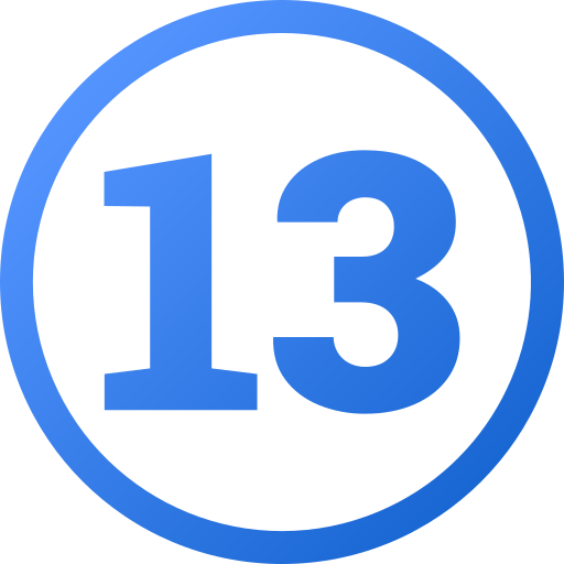 numero 13 Generic gradient fill icona