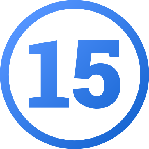 numero 15 Generic gradient fill icona