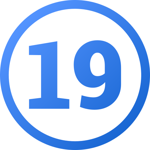 nummer 19 Generic gradient fill icoon